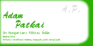 adam patkai business card